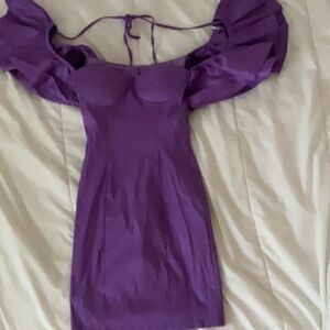 NWT Fashion Nova Lavender Puffed Sleeved Dress
